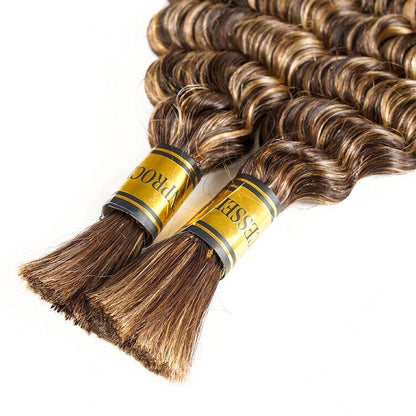 Chic Luxe Hair Deep Wave Human Hair Bulk | For Braiding | Boho Braids | 2 Bundle Pack
