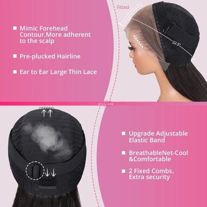 Chic Luxe Hair Glueless Undetectable Full Lace Front Straight Long Wig | 100% Human Hair