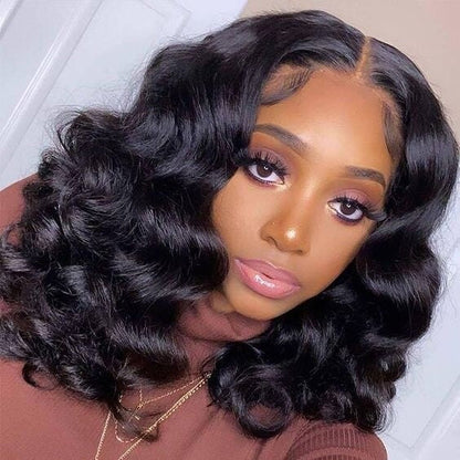 Chic Luxe Hair Full Glueless Wear & Go Curly Lace Front Short Bob Wig | 250% Density | 100% Human Hair