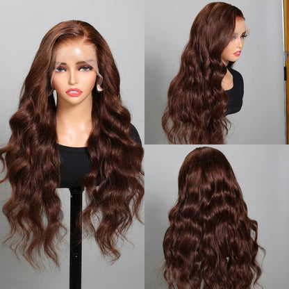 Human Hair Wigs Glueless Women Pre-cut Lace Front Wavy Straight Long Wig