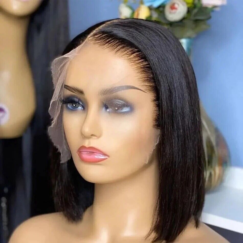 Chic Luxe Hair Straight Short Full Invisible Crystal Lace Front Wig | 100% Human Hair