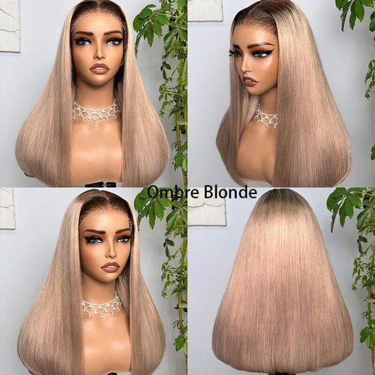 Chic Luxe Hair Glueless Lace Front Straight Wear And Go Ombre Blonde Wig | 100% Human Hair
