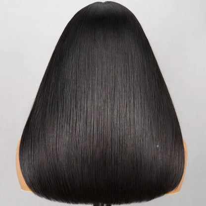 Premium 100% Human Hair Wigs Glueless Women Lace Front Straight Wear And Go Short Wig