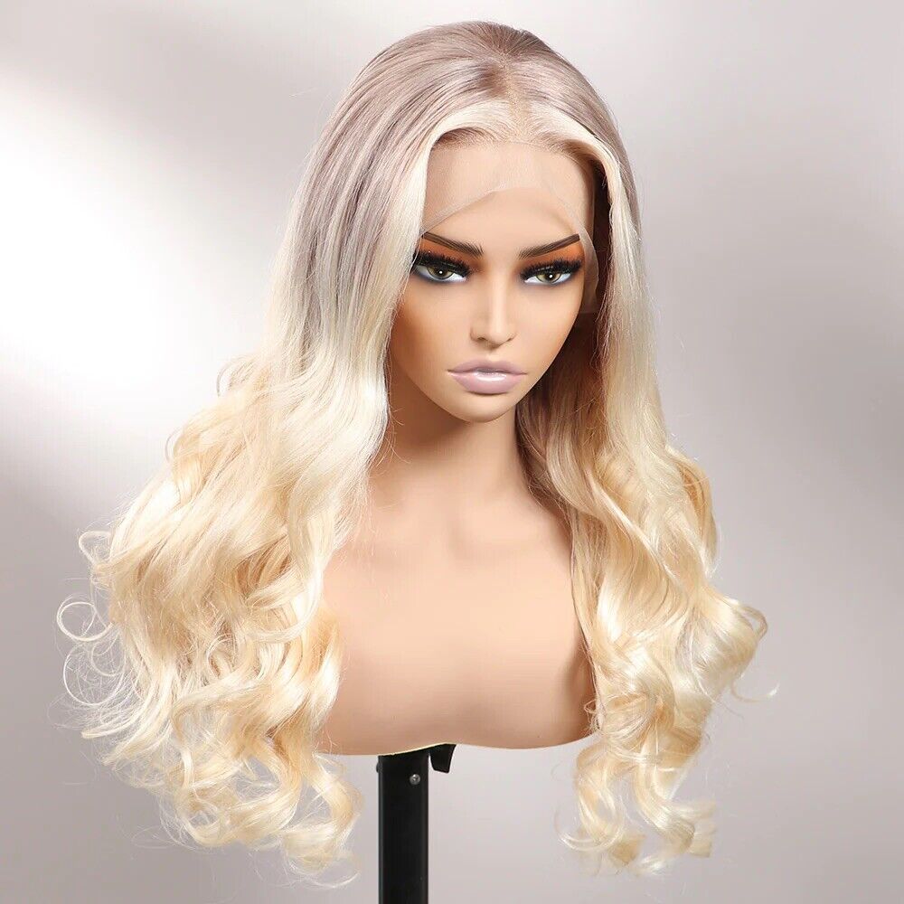Chic Luxe Hair Full Wig Blonde Wavy Full Lace Front Long | 100% Human Hair