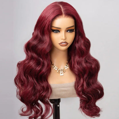 Chic Luxe Hair 99J Color Burgundy Body Wave Lace Front Glueless Wig | 100% Human Hair | 250% Density