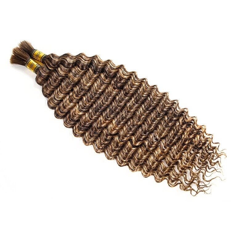 Chic Luxe Hair Deep Wave Human Hair Bulk | For Braiding | Boho Braids | 2 Bundle Pack