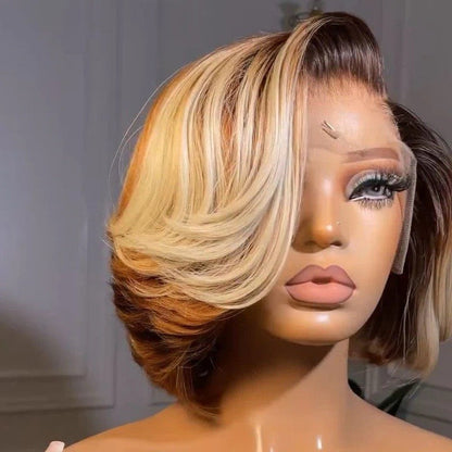 Chic Luxe Hair Vietnamese SDD Layered Cut Lace Front Glueless Bob Wig | 613/Brown | 100% Raw Vietnamese Hair | 250%
