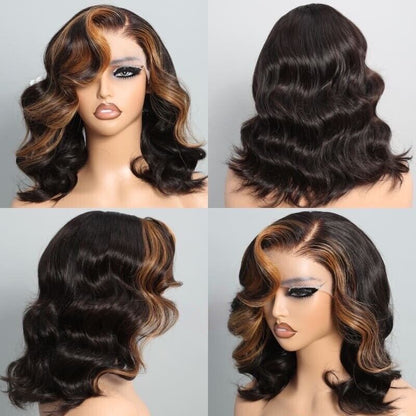 Human Hair Glueless Wear & Go Lace Front Short Wig