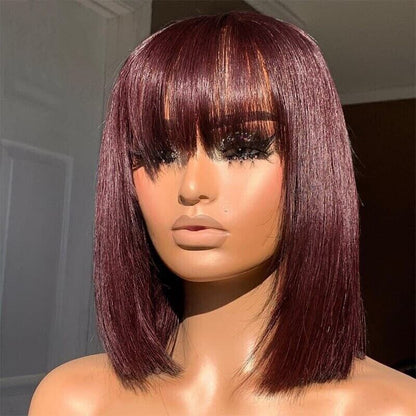 Chic Luxe Hair Glueless Wear & Go Non Lace Short Bob With Bang | 100% Human Hair