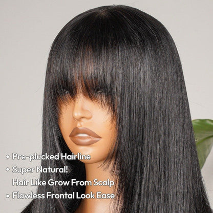 Chic Luxe Hair Ready To Wear Glueless Lace Front Wig With Bangs | 100% Human Hair