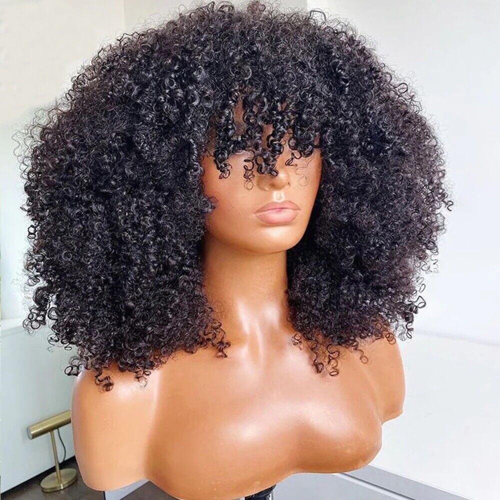 Chic Luxe Hair Glueless Curly Wig With Bangs | Short/Long | 100% Human Hair