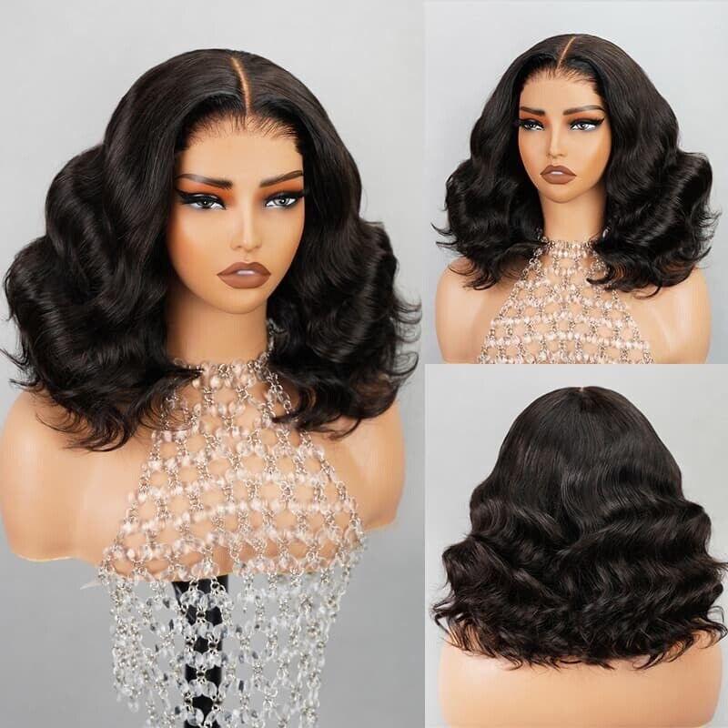 Chic Luxe Hair Full Glueless Wear & Go Wavy Lace Front Short Bob Wig | 100% Human Hair
