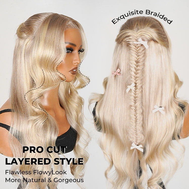 Chic Luxe Hair P18/613 Blonde Highlight Fishtail Braid Princess Haircut 13*4 Frontal Wig | 100% Human Hair