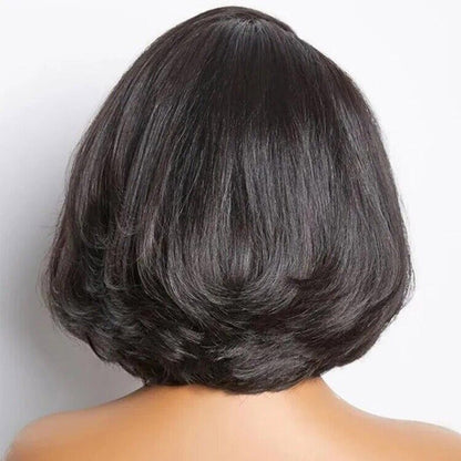 Chic Luxe Hair Butterfly Layered Cut Short Bob Ready To Go Glueless Wig | 100% Human Hair
