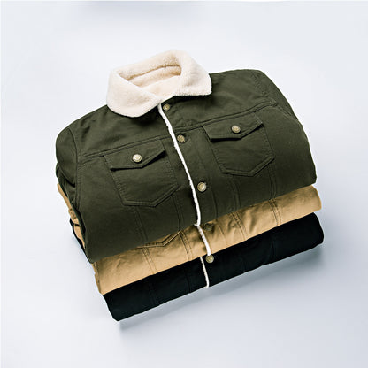 Winter plus Samt dicke Jeansjacke