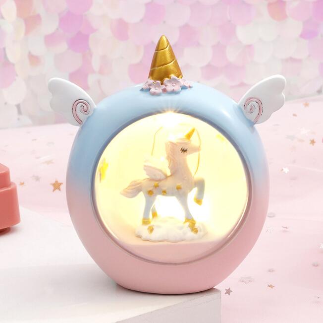 Cartoon Round Night Light LED Battery Night Light Child Baby Room Desktop Decoration Decoration Lamp Gift Small New