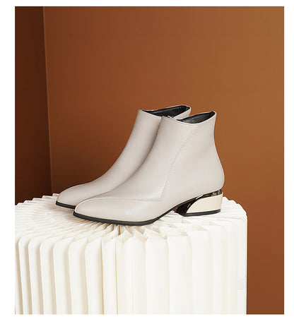 Women's British-style Fashionable Chunky Heel Martin Boots