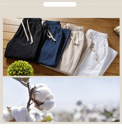 Summer linen suit men's cotton short sleeve