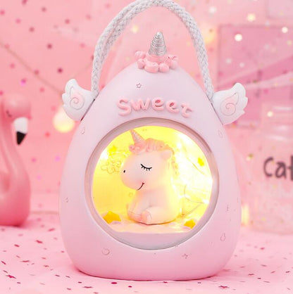 Cartoon Round Night Light LED Battery Night Light Child Baby Room Desktop Decoration Decoration Lamp Gift Small New