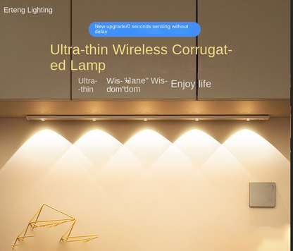 Smart LED Human Body Sensor Light Ultra-thin Peephole Hill Light Strip Rechargeable Self-adhesive Closet Wine Cabinet Kitchen Cabinet Light Band