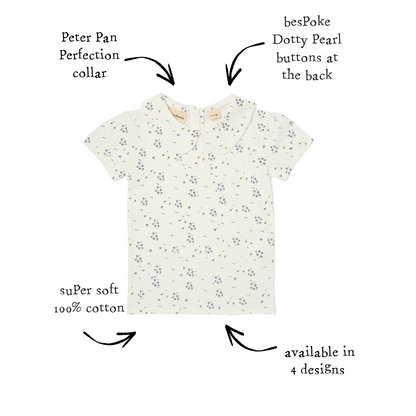 Peter Pan Short Sleeved T-Shirt - Purple Flower