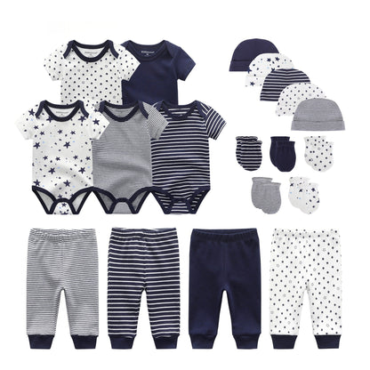 Cotton XINGX 19-piece Set Baby Rompers Pants Hat Gloves Combination Suit