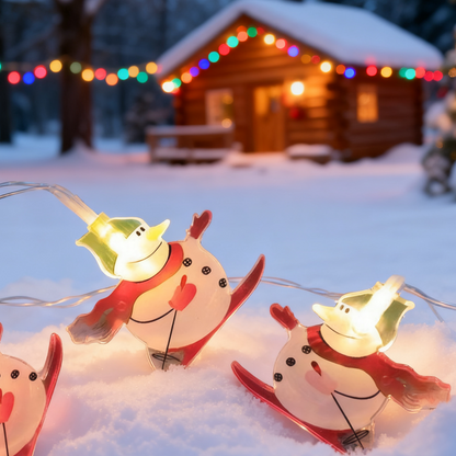 Colorful Ski Snowman Christmas Light LED String