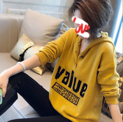 Pullover Hooded Fashionable Stylish Sweater Loose Sweater Coat