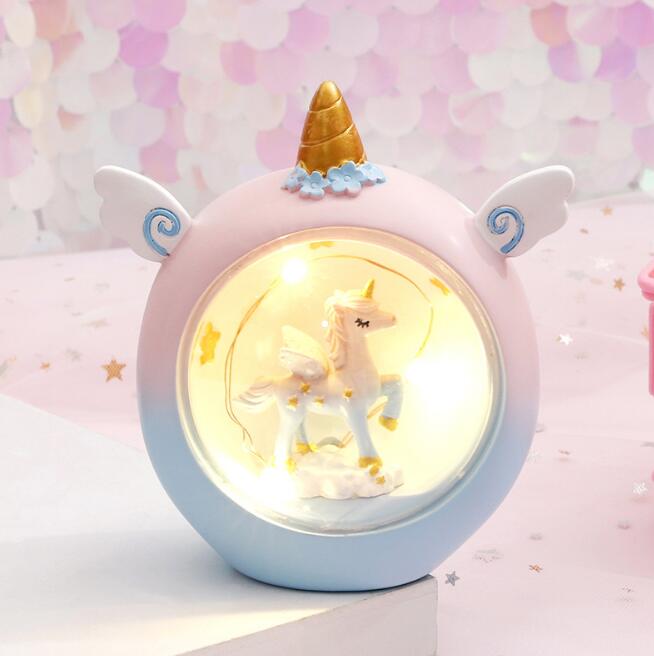 Cartoon Round Night Light LED Battery Night Light Child Baby Room Desktop Decoration Decoration Lamp Gift Small New