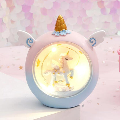 Cartoon Round Night Light LED Battery Night Light Child Baby Room Desktop Decoration Decoration Lamp Gift Small New