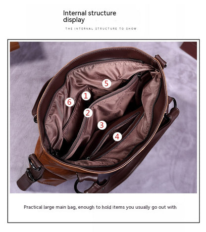 Retro Fashion Tote Casual Weiche Leder Schulter Crossbody Große Kapazität frauen Tasche