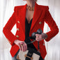 Women's autumn and winter new solid color fashionable casual suit short jacket for women