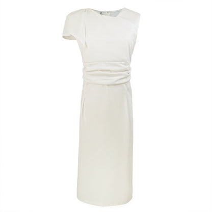 Ruffle Sleeve Pleated Slim Fit Skinny Dress Evening Dress