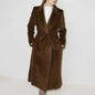 Solid Elegant Trenches For Women Notched Collar Long Sleeve Patchwork Lace Up Vintage Casual Trench Female Clothing