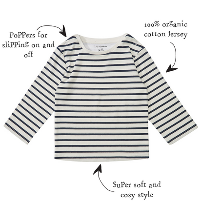 Navy Breton Stripe Top