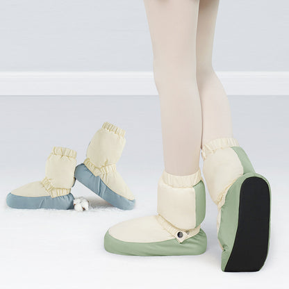 Botas de nieve para bailar, forro polar, para mujer, para bailar, ballet, suela blanda, para entrenamiento