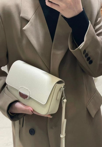Bolso de hombro de piel de vaca para mujer