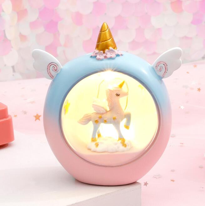Cartoon Round Night Light LED Battery Night Light Child Baby Room Desktop Decoration Decoration Lamp Gift Small New
