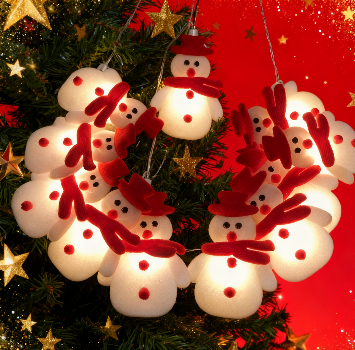 Non woven snowman Christmas light LED string
