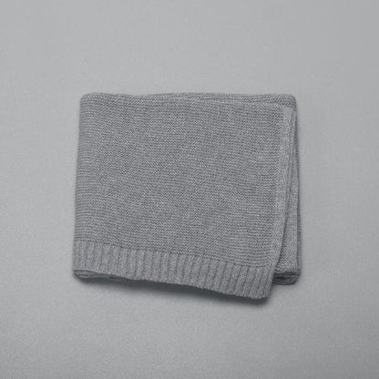 Cotton Knitted Baby Blanket with Embroidered Bear and Personalized Name, Soft Infant Car Seat Cover and Nap Blanket