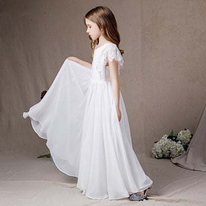 Disfraz de princesa de gasa para niña, estilo occidental, vestido de noche para actuación en el escenario, verano