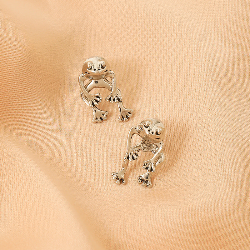 Personalisierte Punk Frosch Ohrstecker Abnehmbare Dreidimensionale Tier