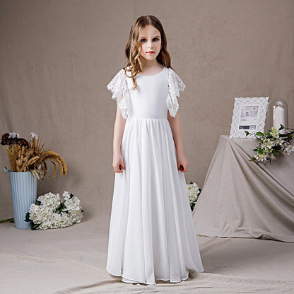 Disfraz de princesa de gasa para niña, estilo occidental, vestido de noche para actuación en el escenario, verano