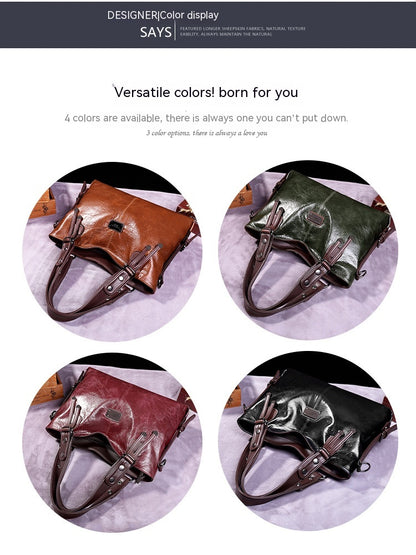 Retro Fashion Tote Casual Weiche Leder Schulter Crossbody Große Kapazität frauen Tasche