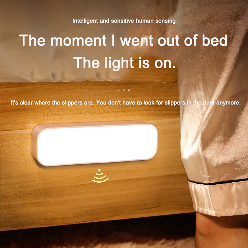 Human body sensing night light intelligent charging bedroom bedside voice control home wireless corridor cabinet night light