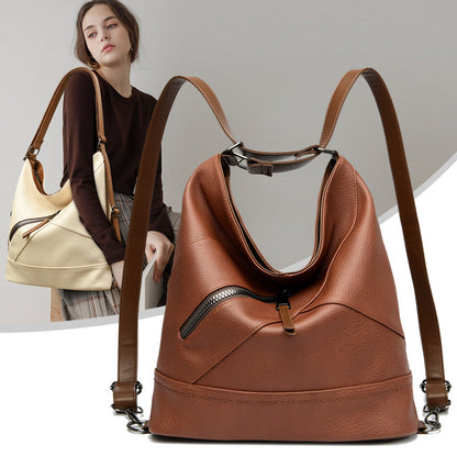 Weiche Ledermode Schultertasche mit großem Fassungsvermögen für Damen
