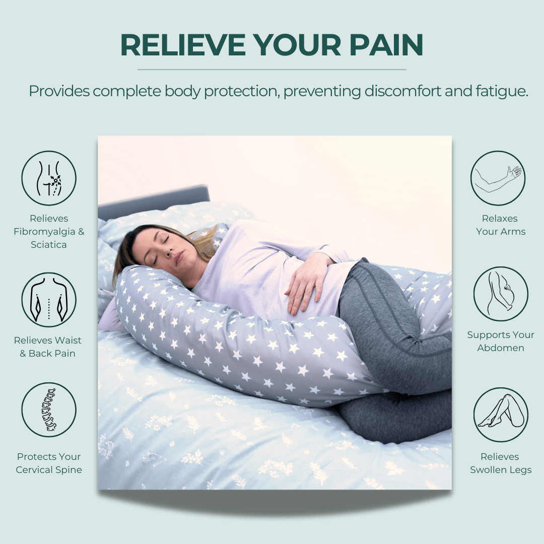 9 Foot Maternity Pillow And Case Light Blue