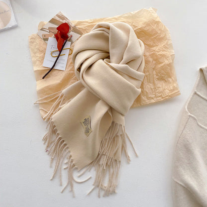Double-sided Solid-color Scarf For Women