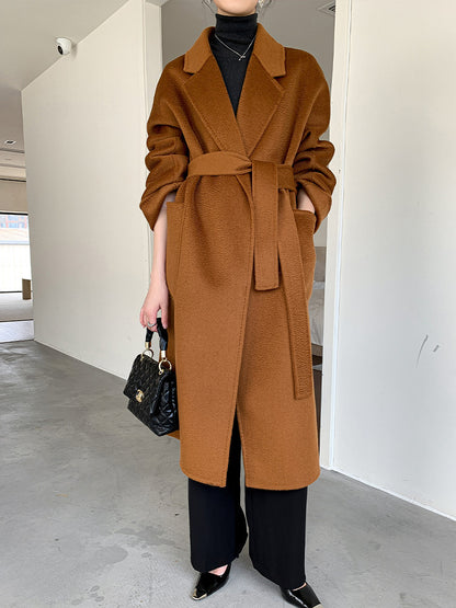 Reversible Cashmere Coat Women's Mid-length High-end Sense