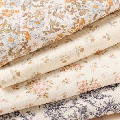 Double layer gauze blanket baby printed pure cotton crepe cloth trolley cover blanket tassel lace baby shawl blanket